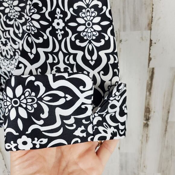 Dressbarn Button Down Blouse Black White Size XL - Picture 6 of 11